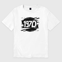 Футболка оверсайз мужская Динамичный графити 1970, цвет: белый