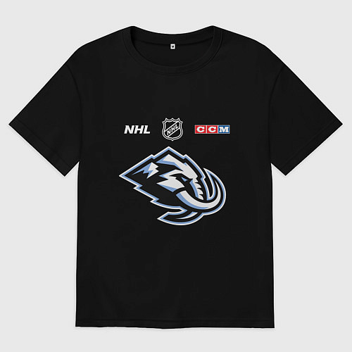 Мужская футболка оверсайз Юта Маммот логотип команды / Черный – фото 1