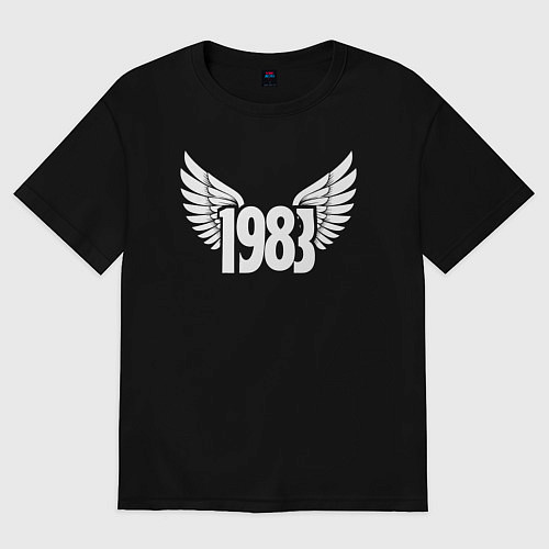Мужская футболка оверсайз Крылья 1983 / Черный – фото 1