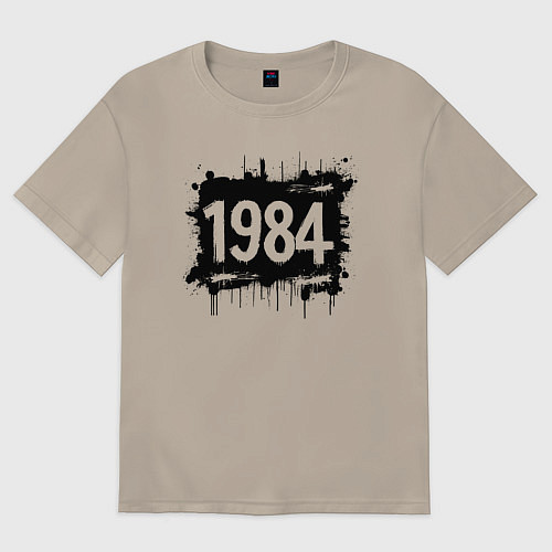 Мужская футболка оверсайз Ретро 1984 / Миндальный – фото 1