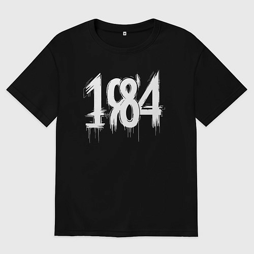 Мужская футболка оверсайз Белый год 1984 / Черный – фото 1