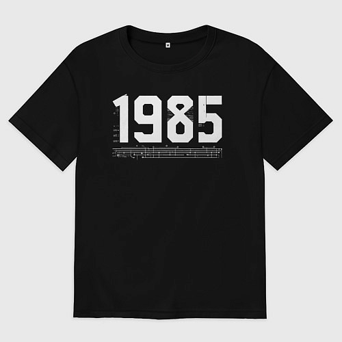 Мужская футболка оверсайз Музыкальный 1985 / Черный – фото 1