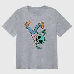 Мужская футболка оверсайз Инопланетянин брейкдансер