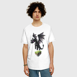 Футболка оверсайз мужская Ender Dragon, цвет: белый — фото 2