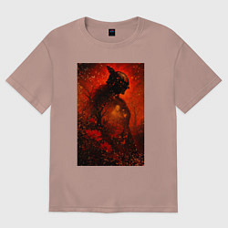 Футболка оверсайз мужская Маления, цвет: пыльно-розовый