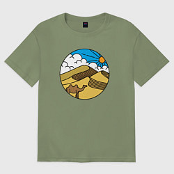 Футболка оверсайз мужская Desert camel, цвет: авокадо