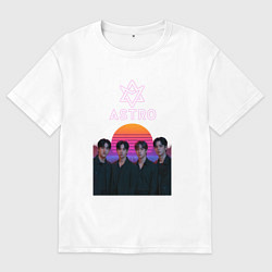 Футболка оверсайз мужская Astro retro, цвет: белый