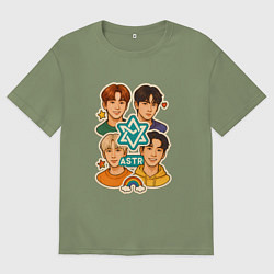 Мужская футболка оверсайз Astro в виде стикеров