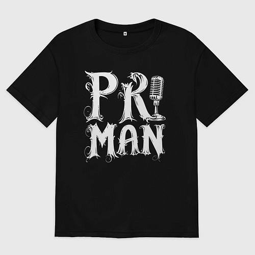 Мужская футболка оверсайз PRщик / Черный – фото 1