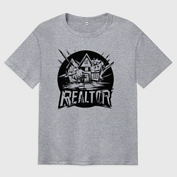 Мужская футболка оверсайз Риелтор дом