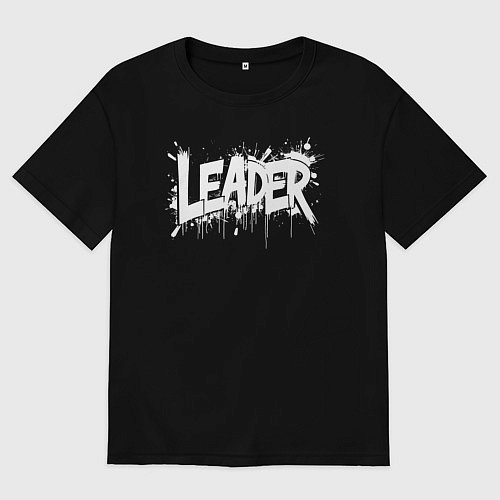 Мужская футболка оверсайз Лидерский взрыв / Черный – фото 1