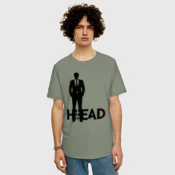 Футболка оверсайз мужская Руководитель в деловом костюме, цвет: авокадо — фото 2