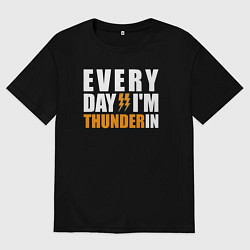 Футболка оверсайз мужская Thunder in, цвет: черный
