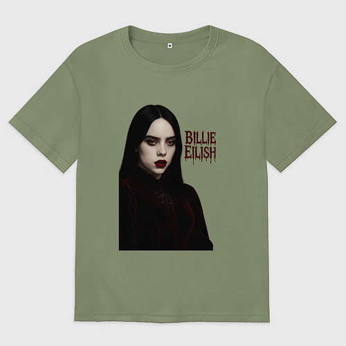 Мужская футболка оверсайз Билли Айлиш готический стиль / Авокадо – фото 1