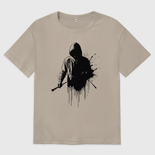 Мужская футболка оверсайз Художник граффити / Миндальный – фото 1