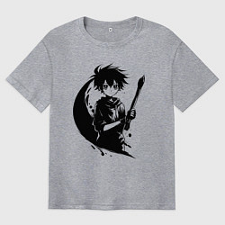 Мужская футболка оверсайз Художник с кистью аниме