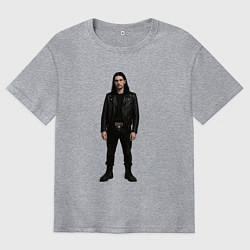 Футболка оверсайз мужская Bones во весь рост, цвет: меланж