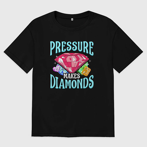 Мужская футболка оверсайз Diamonds / Черный – фото 1