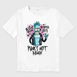 Футболка оверсайз мужская Graffiti Bender - punks not dead, цвет: белый