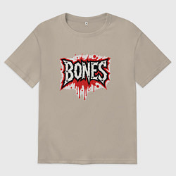 Футболка оверсайз мужская Логотип Bones, цвет: миндальный