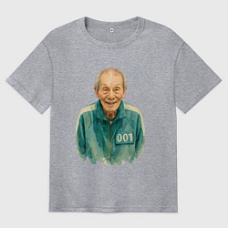 Футболка оверсайз мужская Игрок 001 Игра в кальмара, цвет: меланж