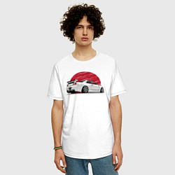 Футболка оверсайз мужская Nissan Skyline art, цвет: белый — фото 2
