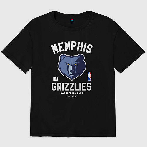 Мужская футболка оверсайз Memphis Grizzlies - NBA team / Черный – фото 1