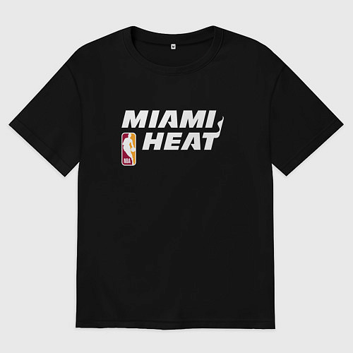 Мужская футболка оверсайз Майами Хит - НБА баскетбол / Черный – фото 1