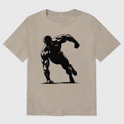 Мужская футболка оверсайз Отжимание на одной руке