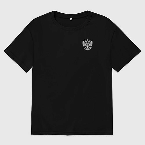 Мужская футболка оверсайз Где русский флаг поднят то там он опускаться не до / Черный – фото 1