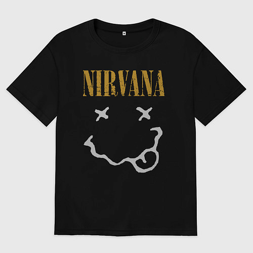 Мужская футболка оверсайз Нирвана рок музыка / Черный – фото 1