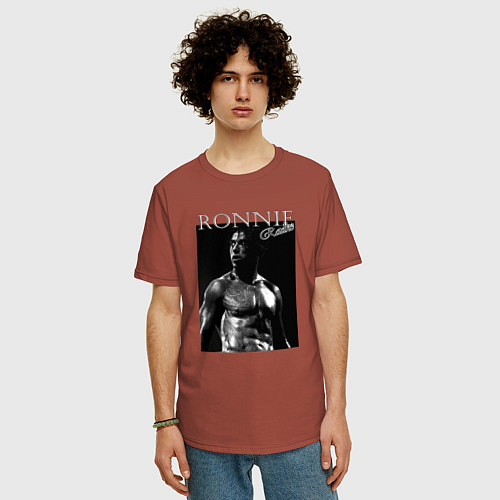 Мужская футболка оверсайз Ronnie Radke / Кирпичный – фото 3