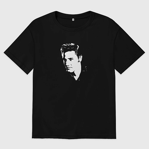 Мужская футболка оверсайз Elvis Presley abstract portrait / Черный – фото 1