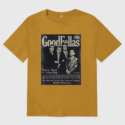 Футболка оверсайз мужская Славные парни постер, цвет: горчичный