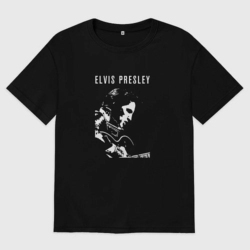 Мужская футболка оверсайз Элвис Пресли рок легенда / Черный – фото 1