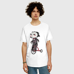 Футболка оверсайз мужская Пила на велосипеде, цвет: белый — фото 2