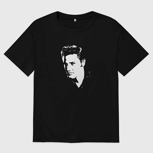 Мужская футболка оверсайз Elvis Presley abstract portrait / Черный – фото 1