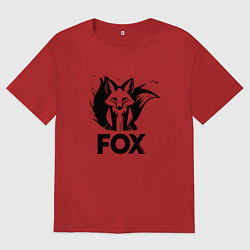 Футболка оверсайз мужская Лисьи граффити, цвет: красный