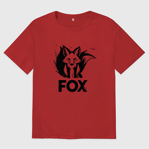 Мужская футболка оверсайз Лисьи граффити / Красный – фото 1