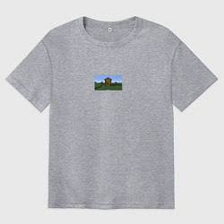 Мужская футболка оверсайз Да ты че мем майнкрафт