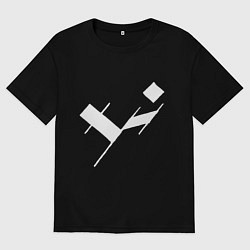 Футболка оверсайз мужская Три буквы: белые, цвет: черный