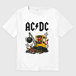 Футболка оверсайз мужская ACDC Ballbreaker World Tour, цвет: белый
