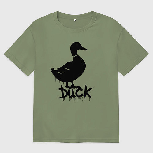 Мужская футболка оверсайз Граффити утка / Авокадо – фото 1