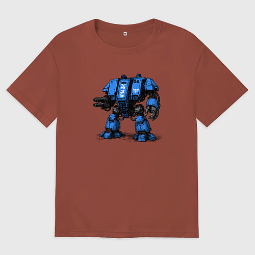 Мужская футболка оверсайз Боевая шагающая машина Дредноут / Кирпичный – фото 1