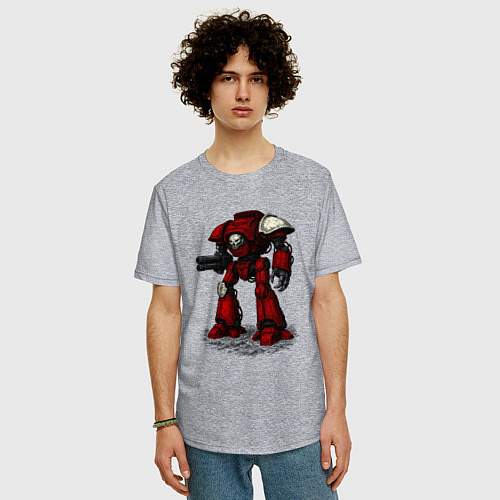 Мужская футболка оверсайз Боевой титан империи / Меланж – фото 3