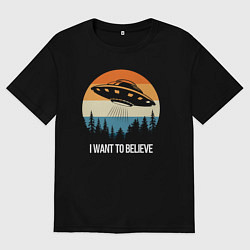 Футболка оверсайз мужская Ufo, цвет: черный