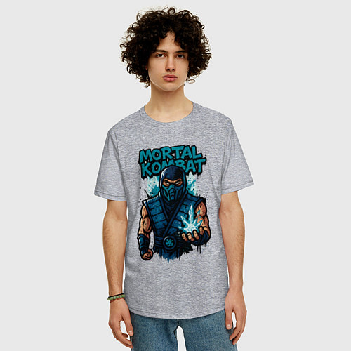 Мужская футболка оверсайз Sub-zero graffiti / Меланж – фото 3