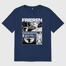 Футболка оверсайз мужская Sou sou no frieren, цвет: тёмно-синий