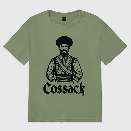 Мужская футболка оверсайз Казак с надписью / Авокадо – фото 1