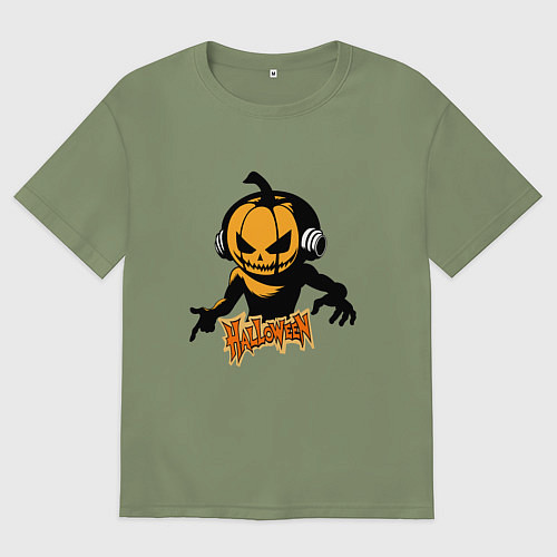 Мужская футболка оверсайз Тыквенный человек / Авокадо – фото 1